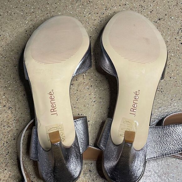 J. Reneé Soncino Metallic Kitten Heel Ankle Wrap Sandals 8.5W - Picture 11 of 13